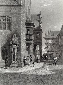Hôtel de ville, Halberstadt, gravé par E. Joubert, imprimé par Cassell & Company Ltd (gravure) - Carl Friedrich Heinrich Werner
