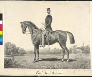 Portrait équestre du comte Carl Gruenne - Carl Goebel