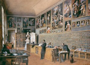 La bibliothèque, également bureau des fonctionnaires de la collection Ambras (collection de portraits)