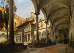 Cour avec la chapelle Pazzi - Carl Graeb