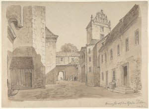 Vue de la cour du château de Döben - Carl Gustav Carus