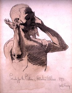 Figure priant, une étude pour le tableau, Allaha Akbar, 1873 - Carl Haag