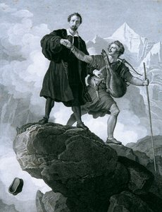 Manfred et le chasseur de chamois - Carl Heinrich Rahl