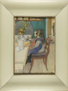 Le petit déjeuner triste de Little Lie-A-Bed - Carl Larsson