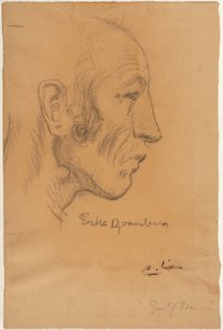 Profil eines Mannes nach rechts - Carl Larsson