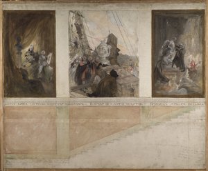 Deuxième projet de décoration des murs de la salle inférieure du NM - Carl Larsson