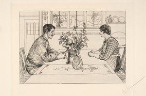 Autoportrait en graveur - Carl Larsson
