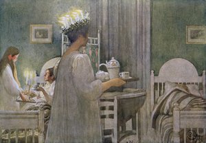 La fête de Sainte-Lucie le 13 décembre - Carl Larsson