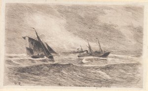 Tempête en mer du Nord. Arcturus prend un pilote - Carl Locher