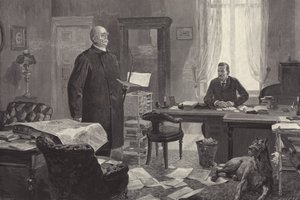 Bismarck dictant ses mémoires (gravure) - Carl Ludwig Friedrich Becker