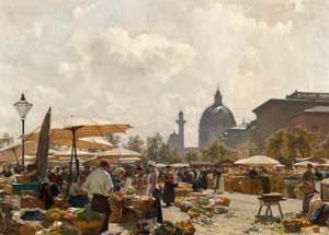 Le marché Naschmarkt à Vienne - Carl Moll