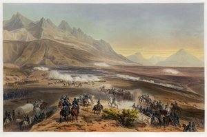 Bataille de Buena Vista, de La Guerre entre les États-Unis et le Mexique, pub. 1851 - Carl Nebel
