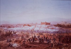 Guerre américano-mexicaine (1846-48), Bataille de Molino del Rey, troupes américaines attaquant - Carl Nebel