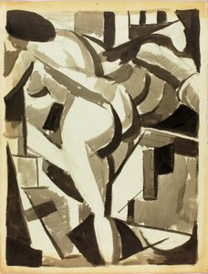 Femme nue se penchant