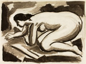 Femme nue sur les mains et les genoux - Carl Newman