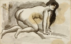 Femme nue sur les mains et les genoux - Carl Newman