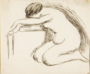 Femme nue à genoux