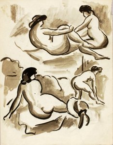 Quatre nus féminins - Carl Newman