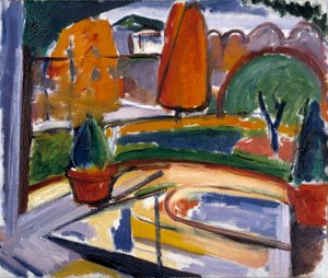 Paysage avec étang - cour de Newman