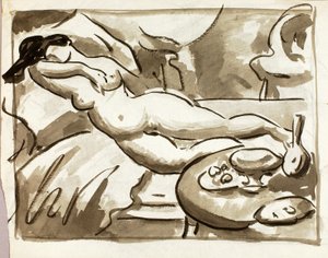 Nu féminin couché - Carl Newman