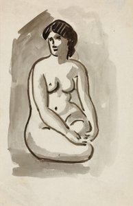 Femme nue assise - Carl Newman
