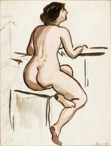 Femme nue assise - Carl Newman