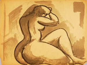 Femme nue assise