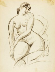 Femme nue assise