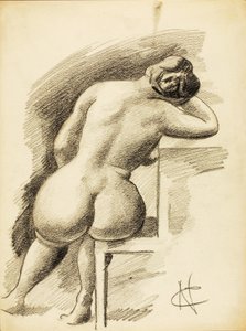 Femme nue assise - Carl Newman