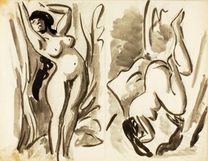 Deux nus féminins, couchés