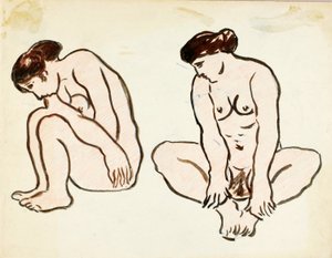 Deux nus féminins, assis