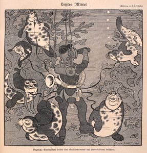 Dernier recours. Un plongeur avec des phoques ; scène sous-marine - Carl Olof Petersen