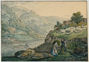Stolzeneck sur le Neckar (Feuille 19 du carnet de croquis de la région du Neckar) - Carl Philipp Fohr