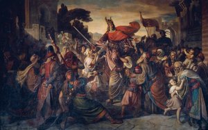 La réception de Manfred (1231-1266) par les Sarrasins à Luceria en 1254 - Carl Rahl