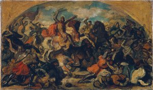 Frédéric II le Querelleur (1219-1246) en tant que vainqueur des Mongols à la bataille de la Leitha près de Wiener Neustadt le 15 juin 1246