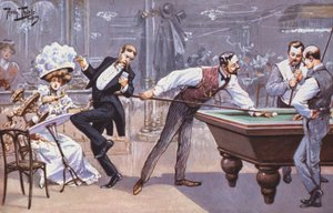 Scène comique dans une salle de billard - Carl Robert Arthur Thiele