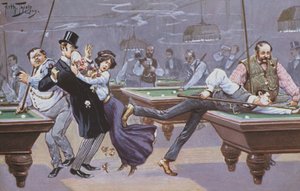 Scène comique dans une salle de billard - Carl Robert Arthur Thiele