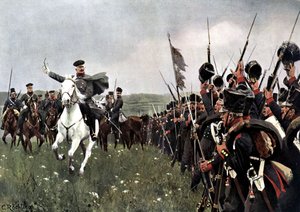 Le général Blucher avant la bataille de Katzbach le 26 août 1813