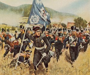 La bataille de Kulm et Nollendorf, 29 et 30 août 1813 (lithographie couleur agrandie)