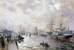 Navires à voile dans le port de Hambourg, 1889