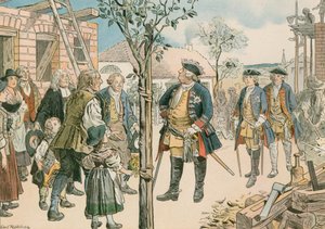 Frédéric-Guillaume Ier (1688-1740) avec des Salzbourgeois déplacés en Prusse orientale en 1739