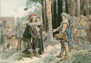 George William rencontrant Gustavus Adolphus de Suède à Kopenick en 1631 - Carl Rohling