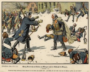 Frédéric le Grand de Prusse et le général Zieten le matin après la bataille de Torgau