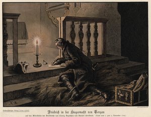 Frédéric le Grand de Prusse la nuit de la victoire à la bataille de Torgau