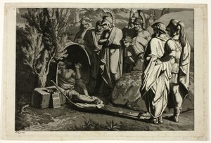 Diogène dans son tonneau avec Alexandre et ses généraux - Carl Russ