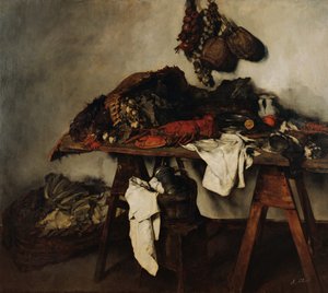 Grande nature morte de cuisine - Carl Schuch