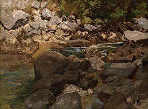 Ruisseau de montagne avec rochers, 1888-1889 - Carl Schuch