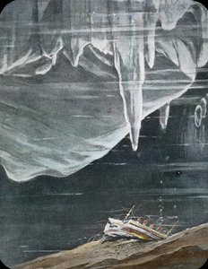 Le voyage inaugural du Titanic 1912, catastrophe du Titanic, illustration, le naufrage du Titanic, histoire, historique, illustration, diapositive en verre colorée à la main - Carl Simon