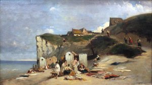 Femmes se baignant à la mer près de Dieppe