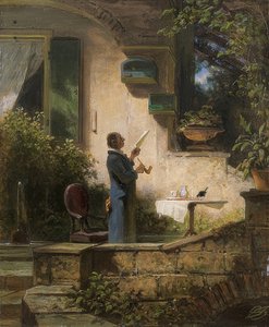 Une lettre importante. (La lecture) - Carl Spitzweg